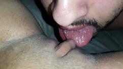 Licking a hairy pussy until cumming in my mouth